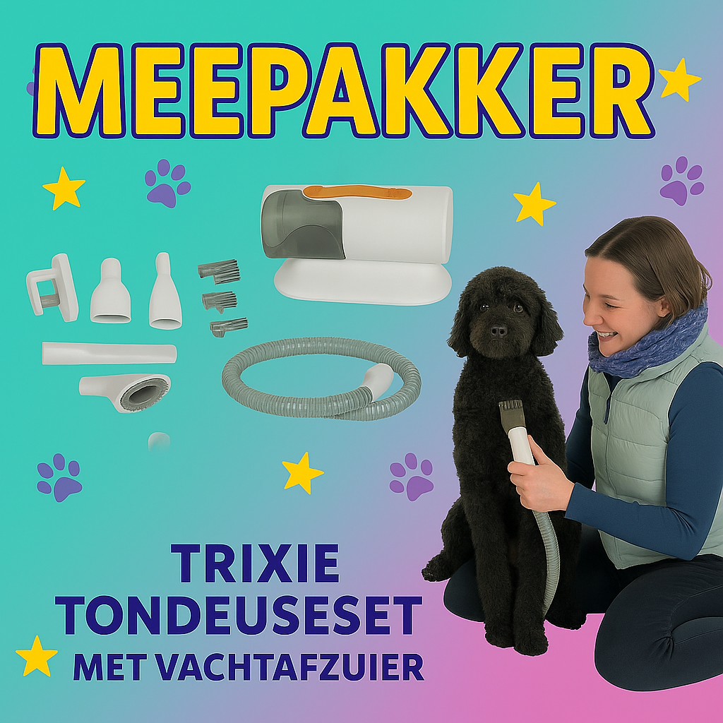 Actie: Trixie Tondeuse set met Vachtafzuiger