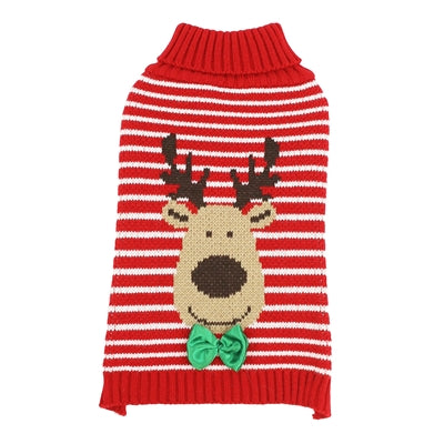 Happy Pet Hondentrui Rendier Gestreept Rood / Wit